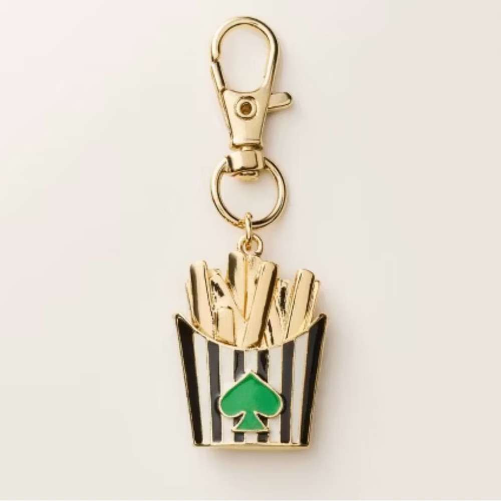 NWT French Fry Bag Charm Keychain- kate spade new york x Target Gold/Black/Green